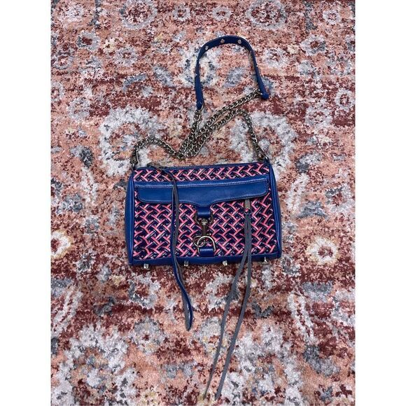 Rebecca Minkoff MAC Poppy Blue Weave Crossbody - Picture 1 of 4